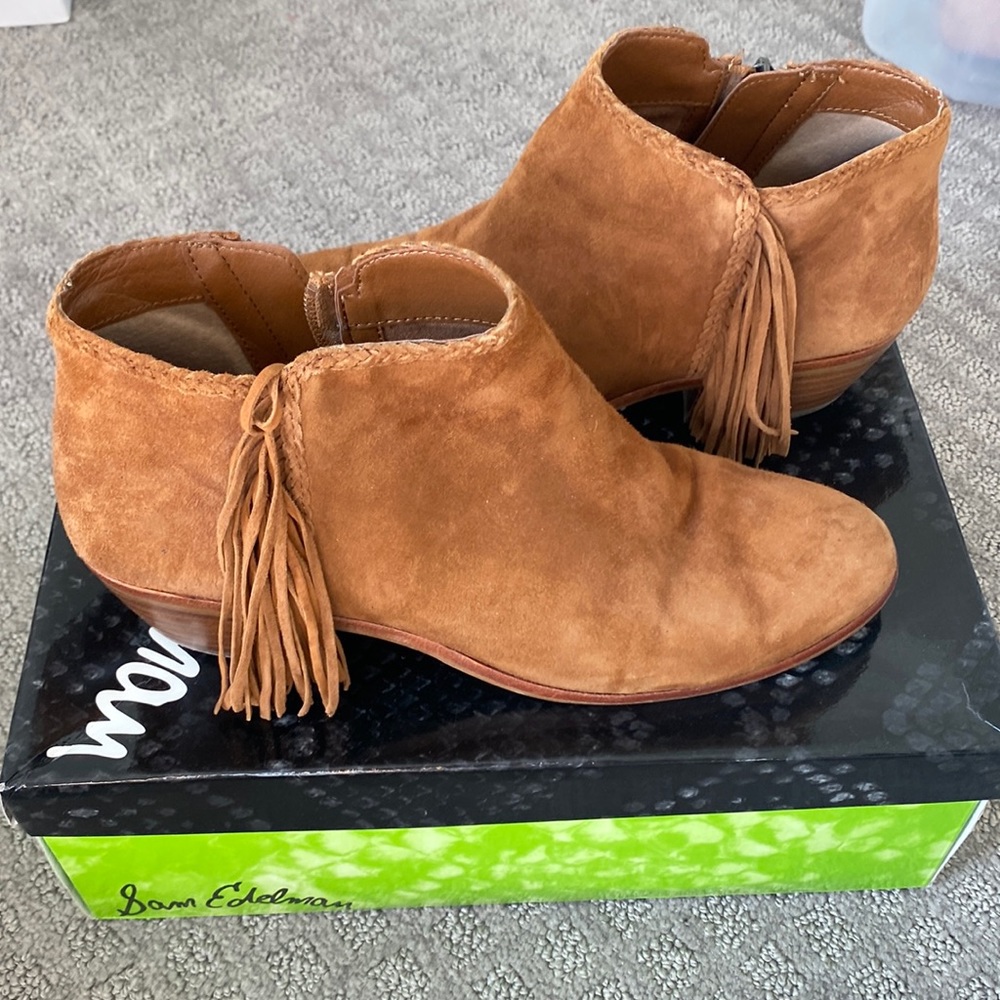 Sam Edelman booties.  Saddle caramel color